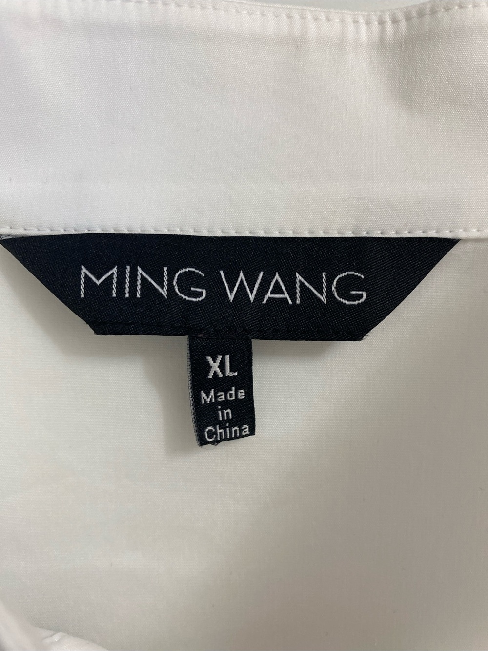 Ming Wang White Tunic Top Size XL Structured Minimalist Classic Career - Picture 3 of 11